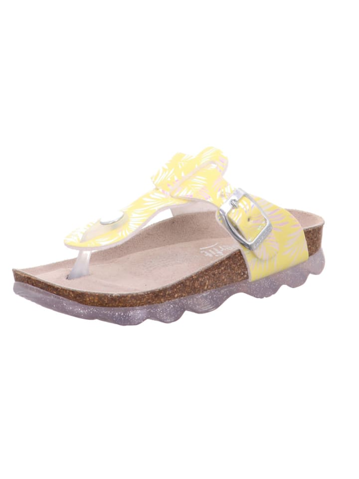 Babys Schuhe | Tieffußbett Pantolette JELLIES in Gelb/Silber - II89248
