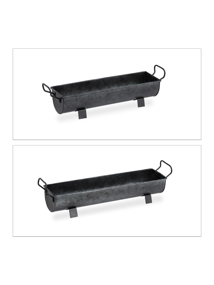 Relaxdays 2erSet Blumenkasten Dachrinne in Grau günstig kaufen limango