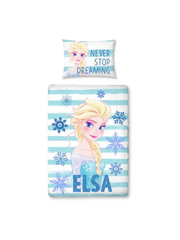 Character World Baby Bettwasche Set Flanell Disney S Frozen Eiskonigin Elsa In Weiss Turkis Gunstig Kaufen Limango