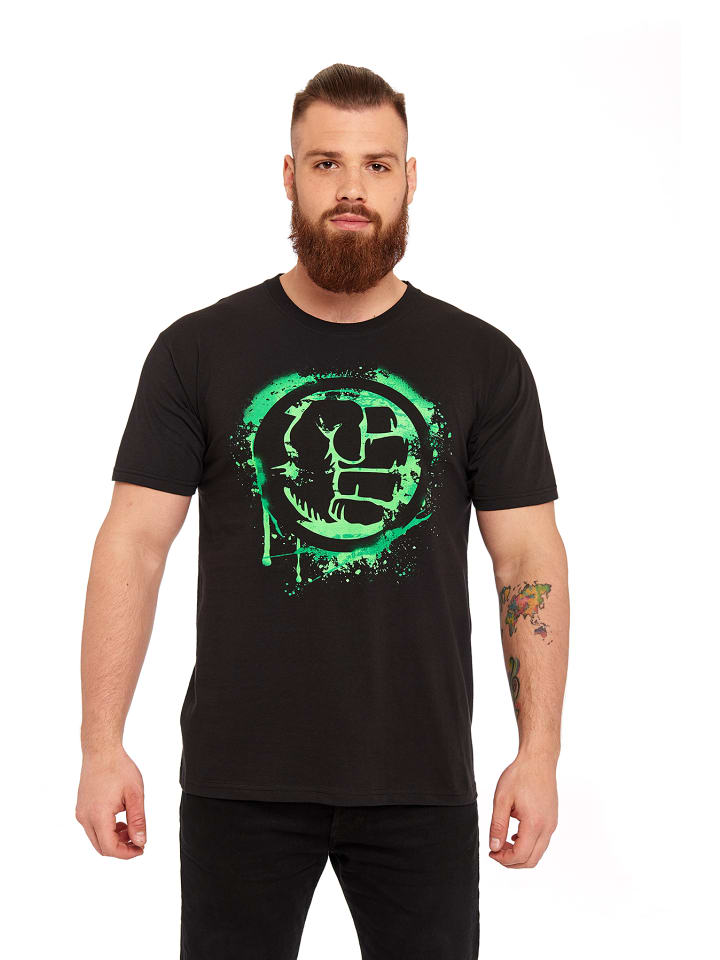 MARVEL Hulk T-Shirt Punch in schwarz