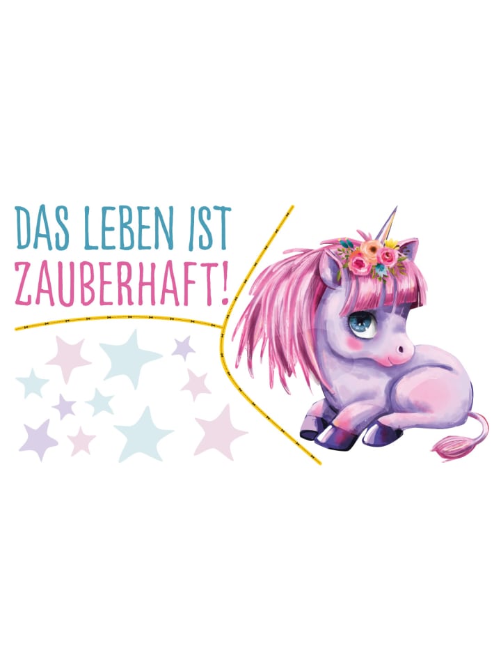 Dekodino Wandtattoo Kinderzimmer Spruche Aquarell Einhorn Leben Zauberhaft In Bunt Gunstig Kaufen Limango