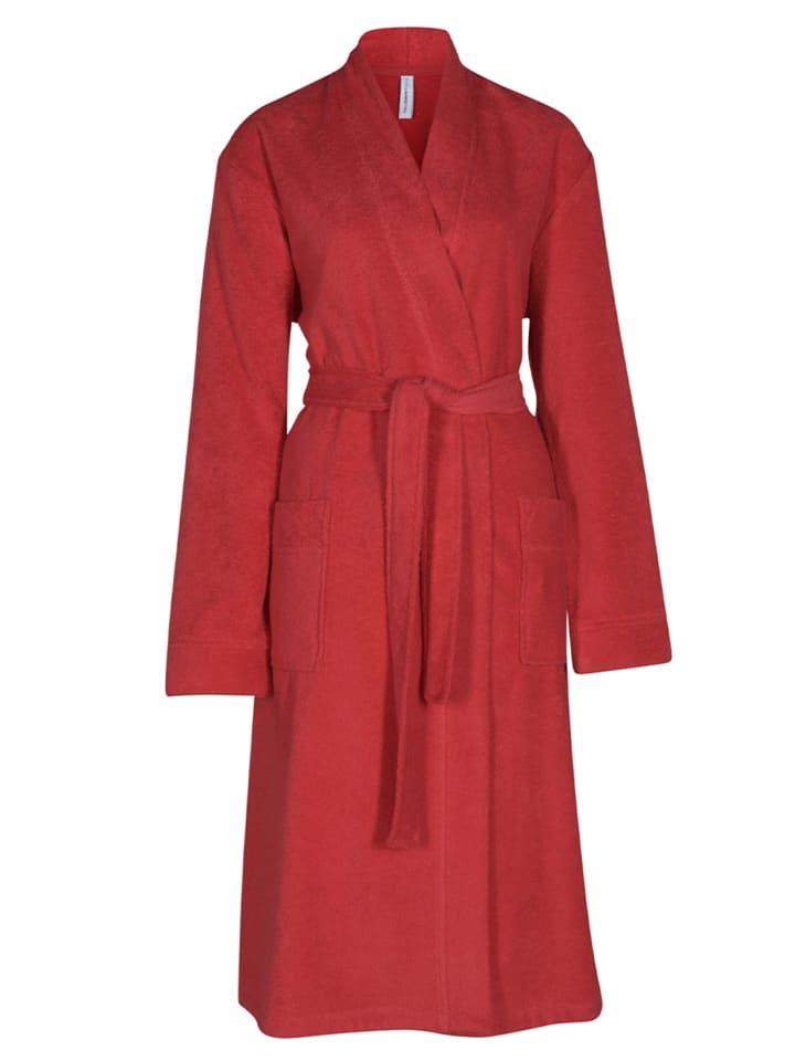 bademantel damen lang rot