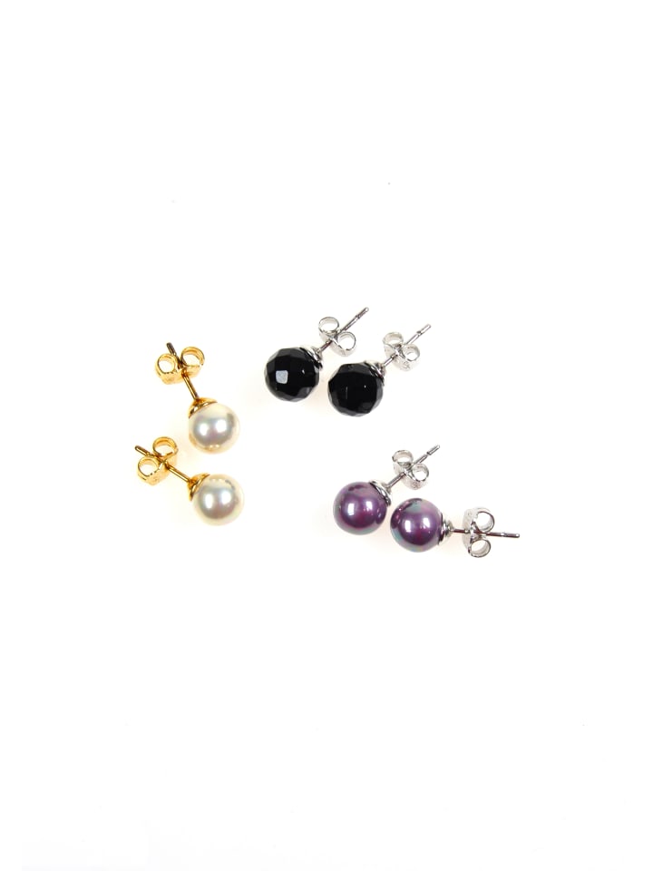 Perlas Orquidea Perlenohrringen Ohrringe Set Sylvie In Weiss Aubergine Schwarz Gunstig Kaufen Limango