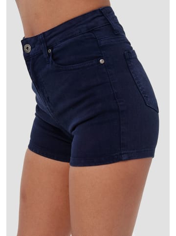 Miss Anna Jeans Shorts Kurze Skinny Stretch Hosen Capri Hot Pants in Blau