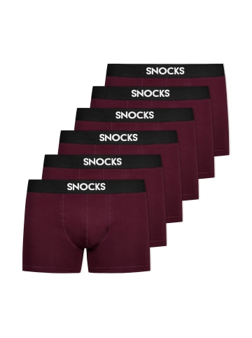 SNOCKS Boxershorts aus Bio-Baumwolle 6 Stück in Rot