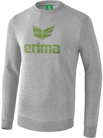 Erima Sweatshirt Essential in hellgrau melange/twist of lime