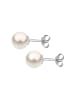 Nenalina Ohrringe 925 Sterling Silber Perle, Perlenohrstecker in Weiß