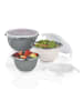 Gourmetmaxx 3 Edelstahl Schüssel Klick-It Deckel Küchenschüsseln Teig Schale Salat Set 