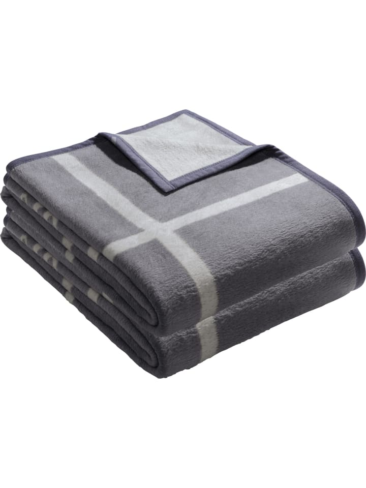 Jacquard, Baumwollmischung Wohndecke 2er-Pack in grau