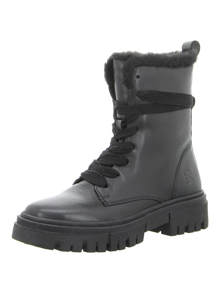 Schnürstiefelette in schwarz