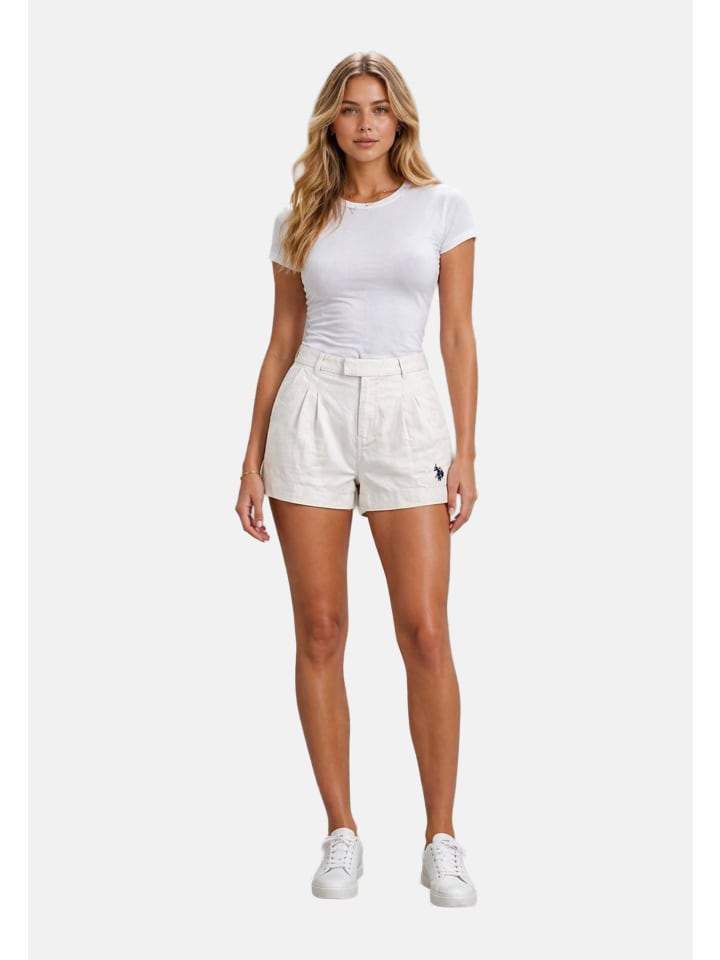 U.S. POLO ASSN. Damen Leinenshorts P047 in Weiss