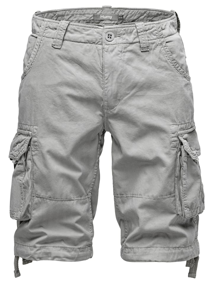 Cargo Shorts Chino Bermuda mit Kordel am Saum A&S in Hellgrau