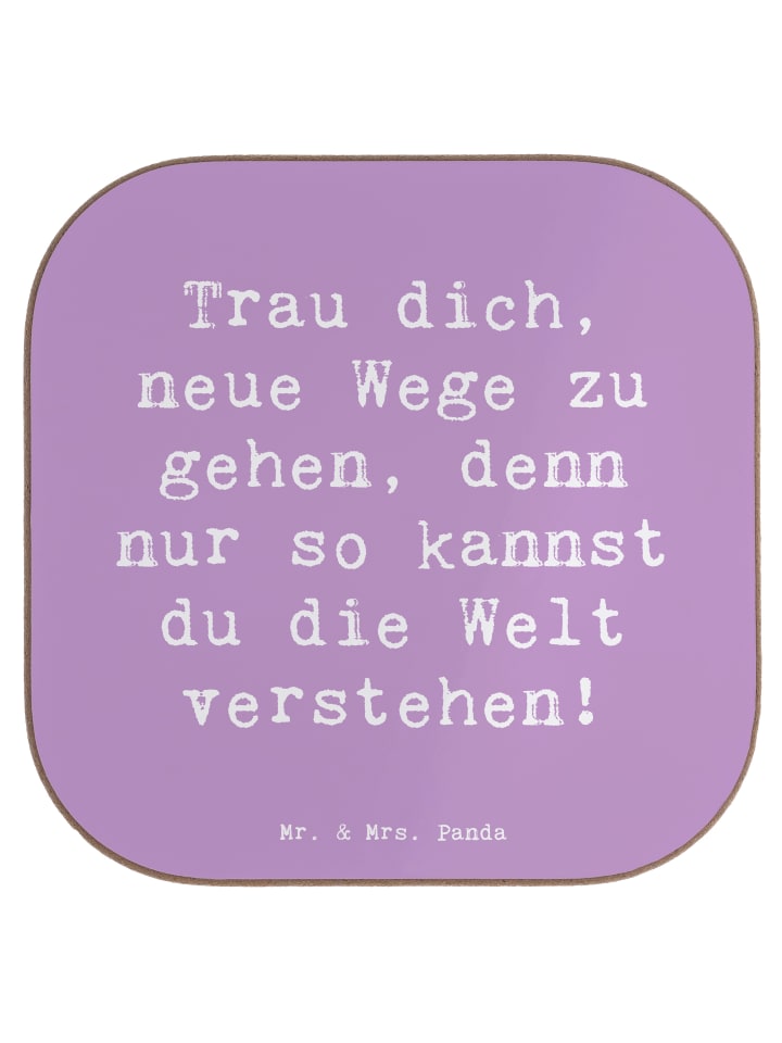 Coaster Spruch Unbekannte Orte erkunden mit Spruch in Lavendeltraum