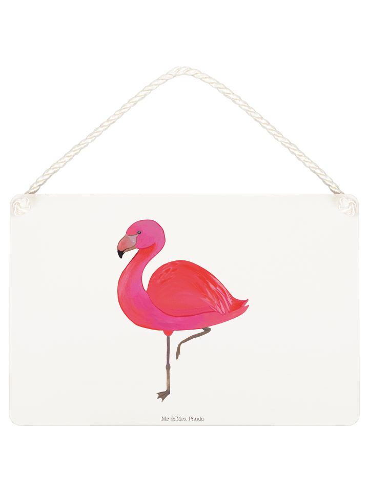 Schild Flamingo Classic ohne Spruch in Weiß