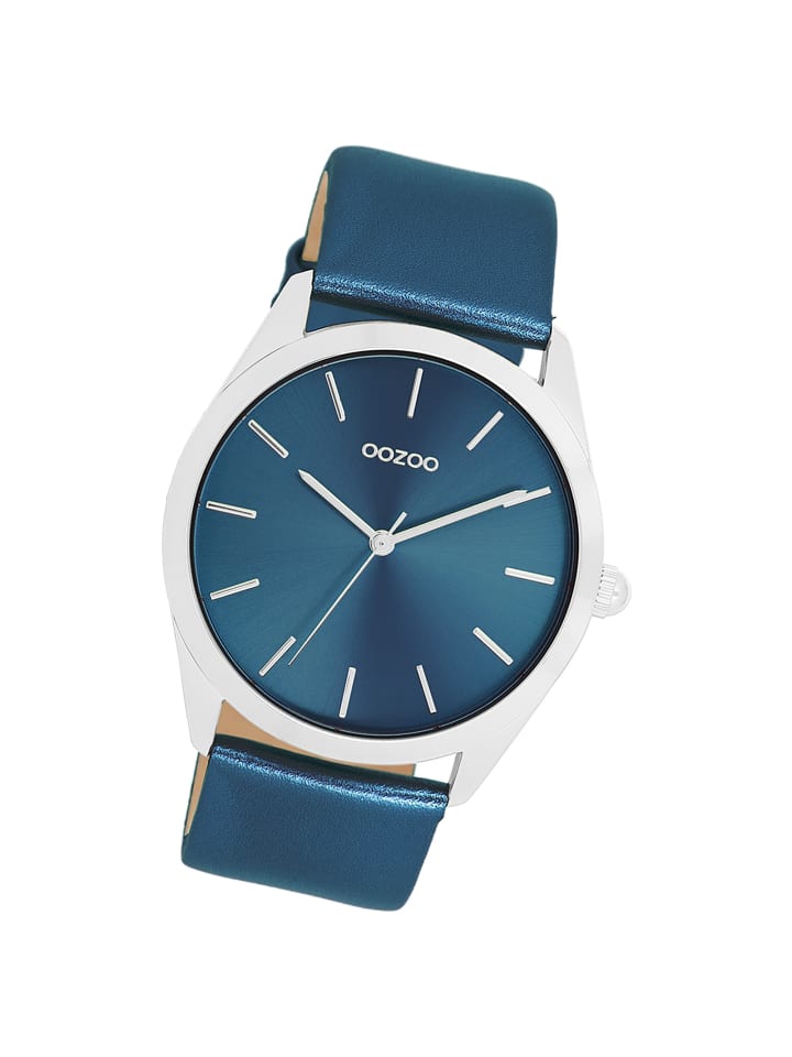 Analog-Armbanduhr Oozoo Timepieces blau groß (ca. 40mm)