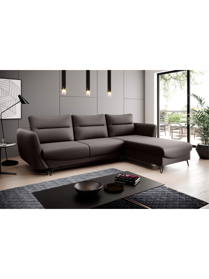 Sonic Recamiere Rechts in Braun - (L) 276 x (B) 276 x (H) 100 cm