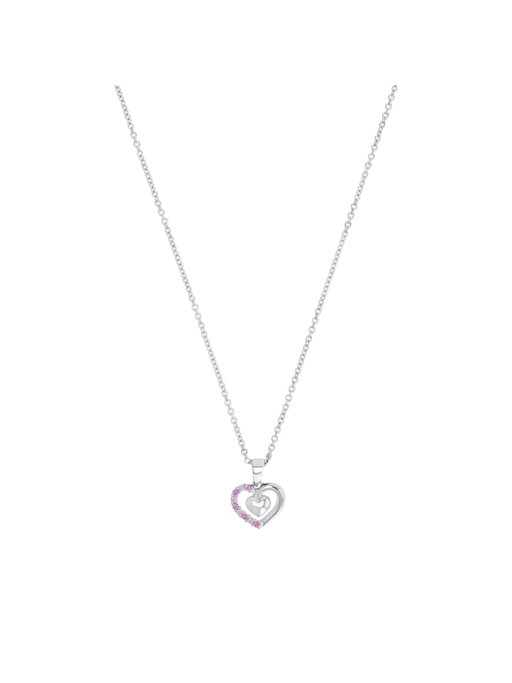 Kette mit Anhänger Silber 925, rhodiniert in Pink