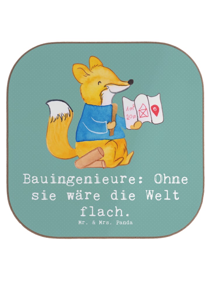 Glas-Untersetzer Bauingenieur Held mit Spruch in Meeresbrise
