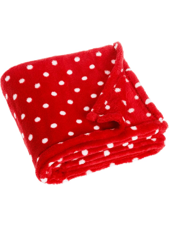 Fleece-Decke Punkte in Rot