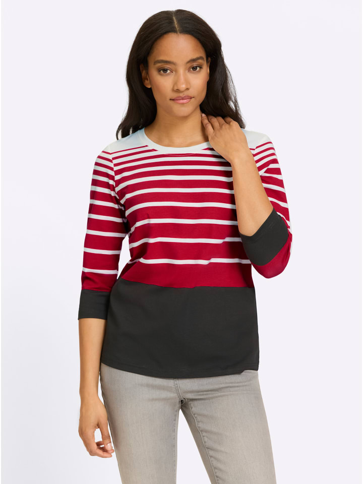 Shirt in schwarz-rot-bedruckt