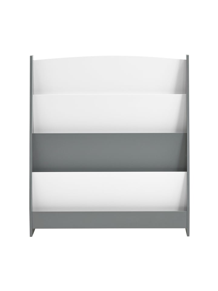 Bücherregal in Hochglanzgrau - (W) 30 x (H) 88 x (L) 80 cm