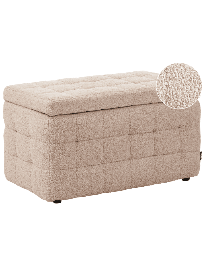 Ottomane MICHIGAN in Beige - (W) 72 x (H) 40 x (L) 42 cm