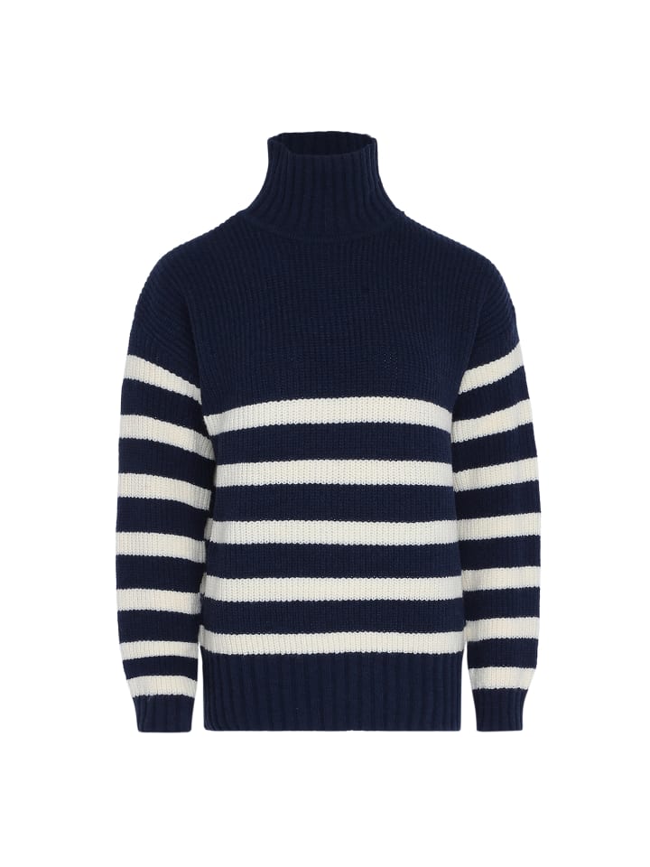 Women Sweater in Marine Wollweiss