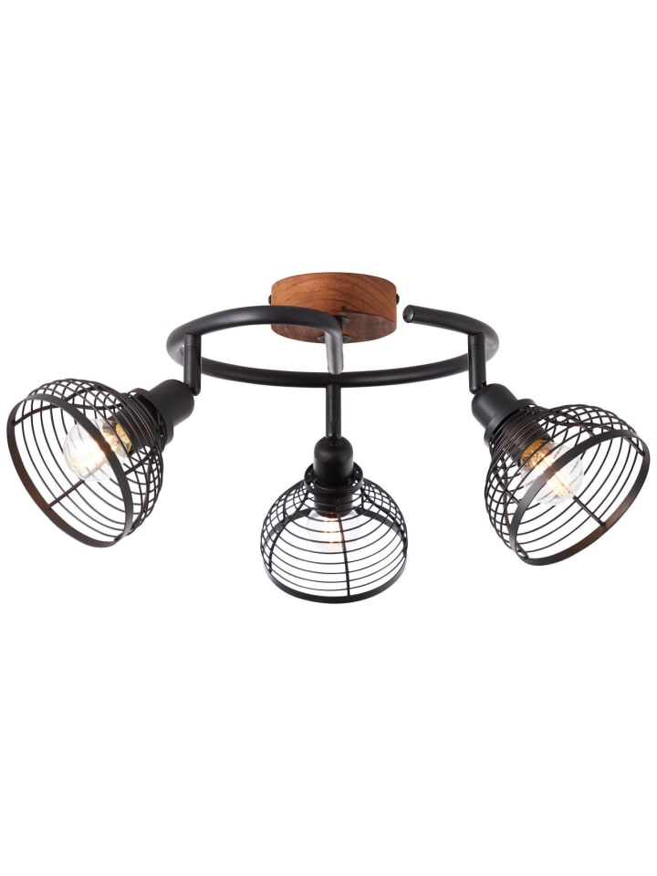 Spotspirale, 3-flammig Avia ⌀ 50 cm in schwarz/holz