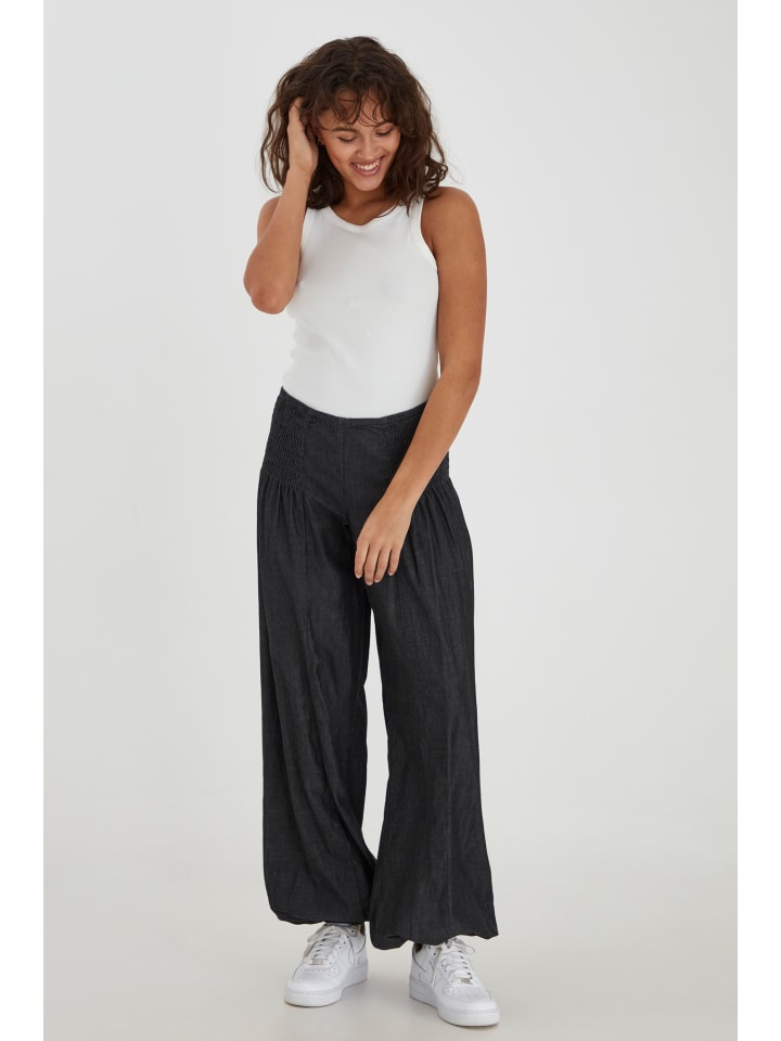 Hose PZJILL Relaxed fit in Black denim