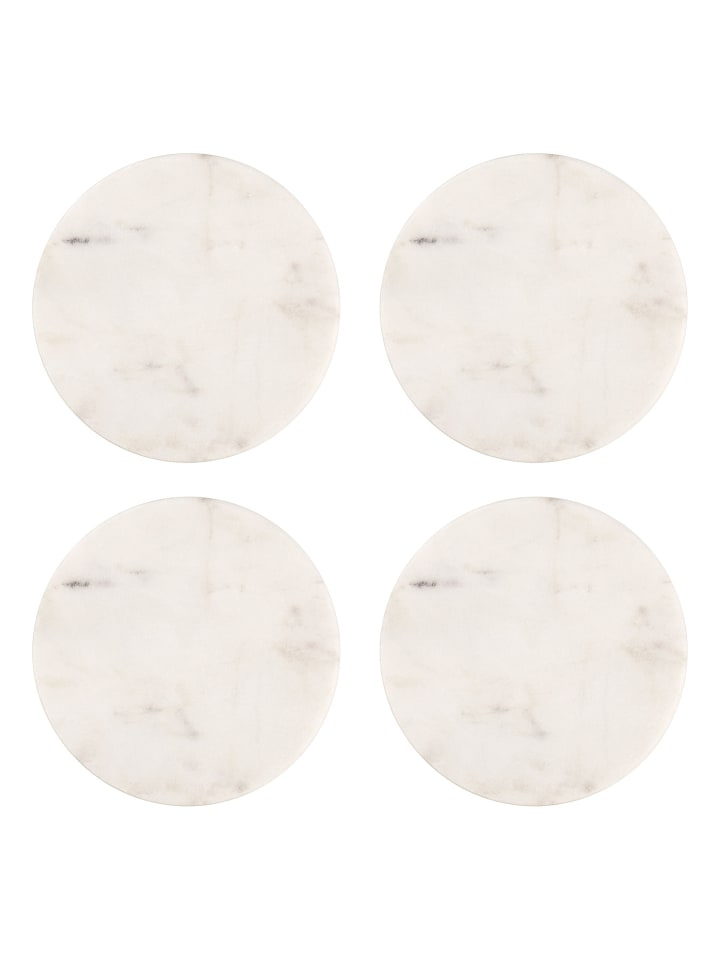 Butlers Untersetzer MARBLE 4er-Set in Weiß