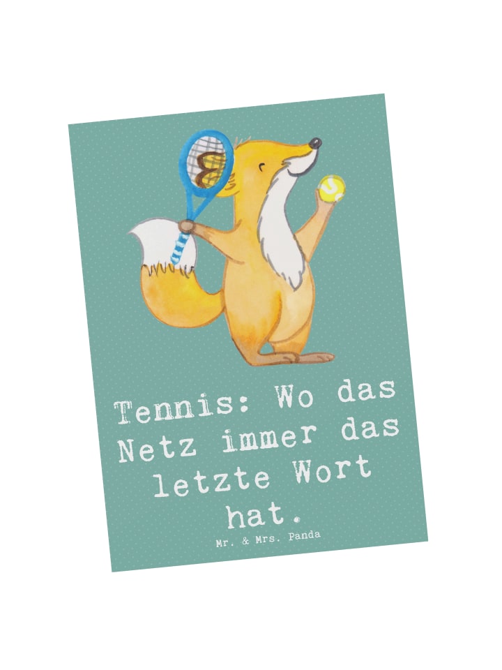 Postkarte Tennis Netz mit Spruch in Meeresbrise