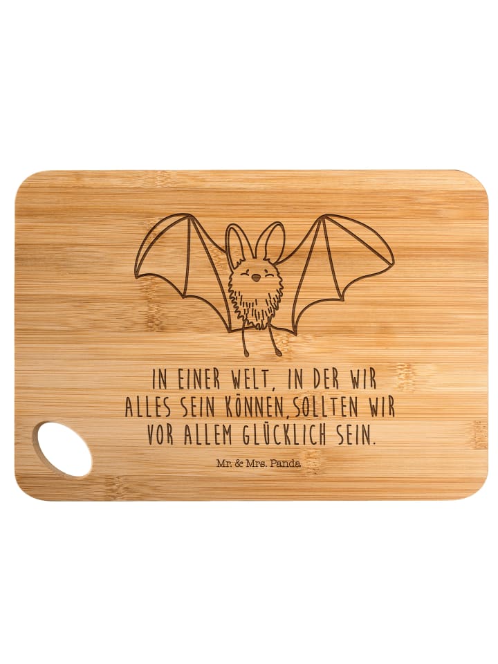 Servierplatte Fledermaus Flügel mit Spruch in Braun
