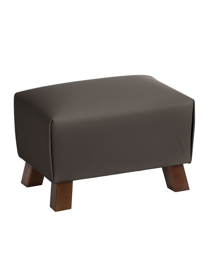 POLSTERHOCKER Kaylah pigmentiertes Nappaleder braun