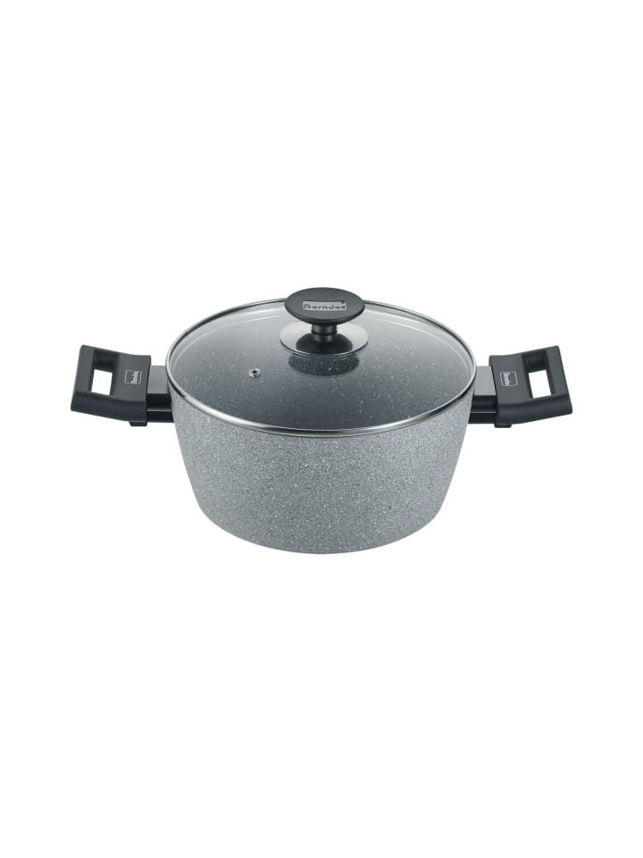 Kochtopf mit Glasdeckel aus Aluminium - Alu Induction Special Edition in grau
