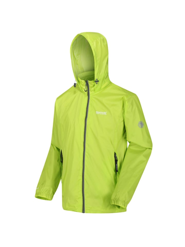 Regenjacke Wasserdicht packbar mit Kapuze in grün