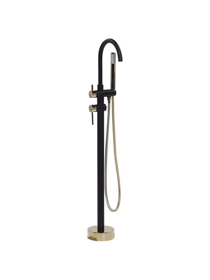 3-tlg Wannenarmaturen TUGELA in Schwarz/Gold