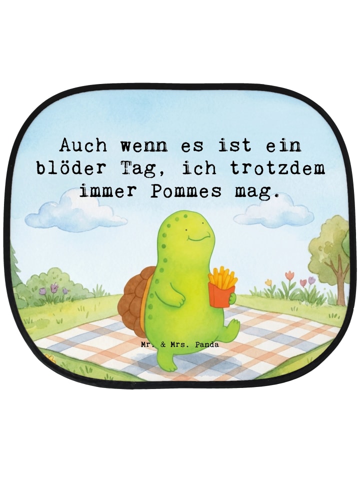 Auto Sonnenschutz Schildkröte  Pommes Design mi... in Weiß