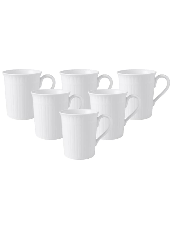 6er Set Kaffeebecher Cellini in Weiß 300 ml