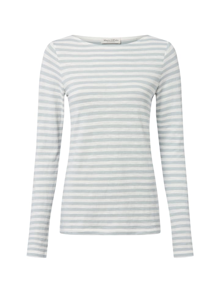 Langarmshirt in hellblau weiß - 0009