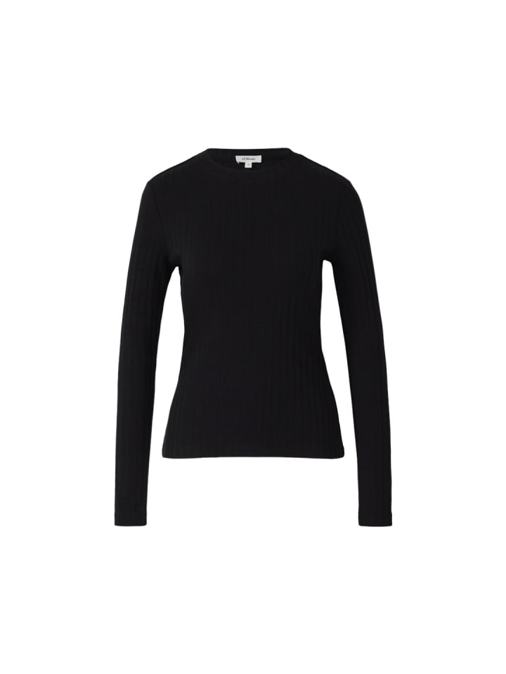 Langarmshirt in schwarz1