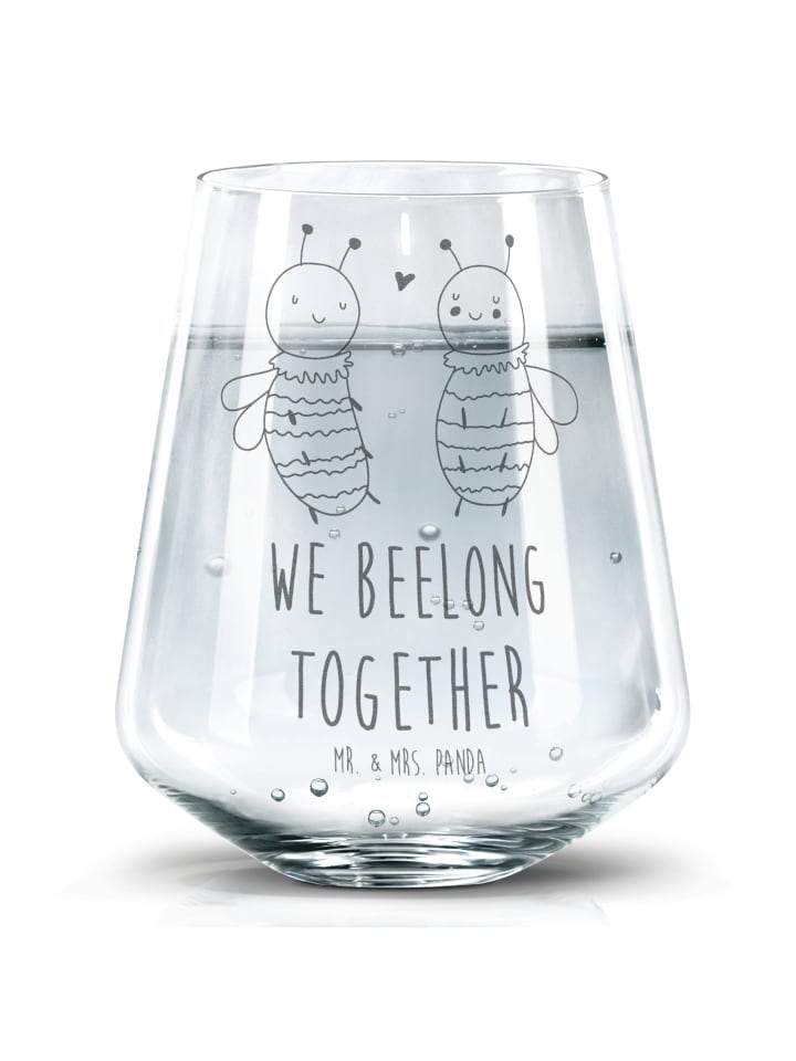 Trinkglas Biene Verliebt mit Spruch in Transparent