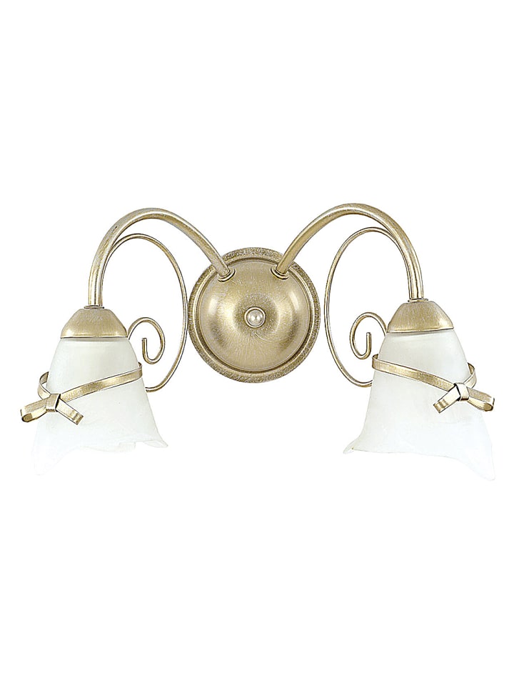 Wandlampe (B)39 x (H)22 cm in Gold Weiß