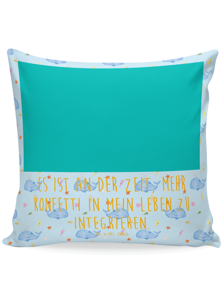 Deko Kissen Wal Konfetti ohne Spruch in Blau