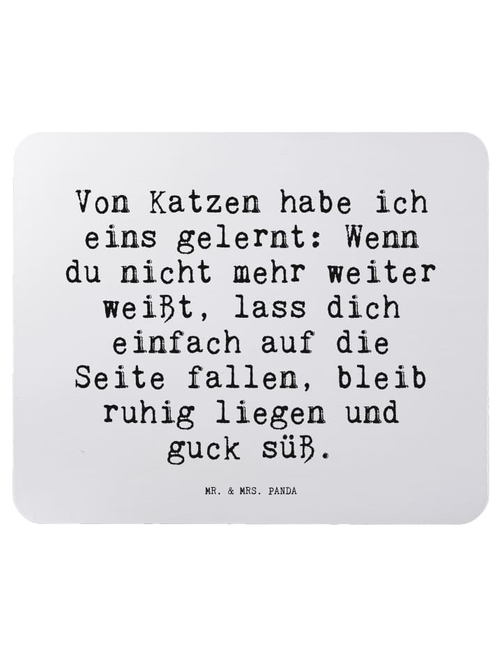 Maus Pad Von Katzen habe ich... mit Spruch in Aquarellblau