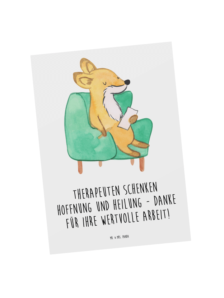 Postkarte Therapeut Dankeschön mit Spruch in Weiß