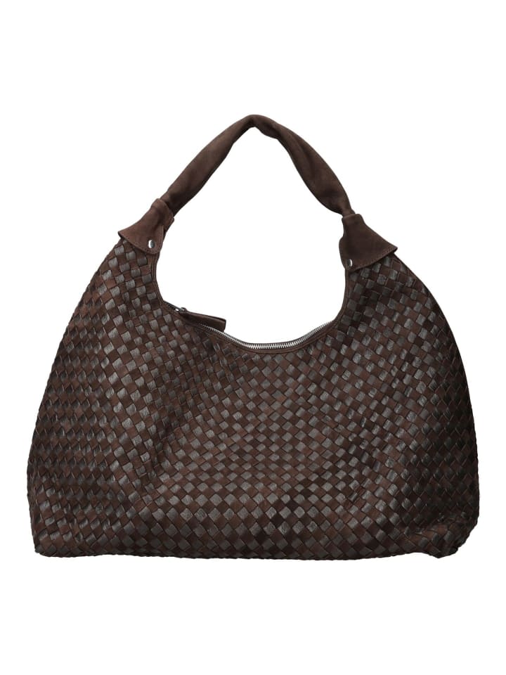 Taschen MAXI DANDY BRAIDED NUBUCK Chocolate