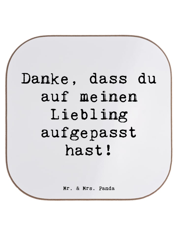 Glasuntersetzer Spruch Dank an Hundesitter mit ... in Weiß