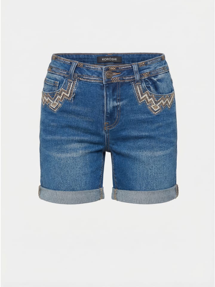 Bestickte Shorts in blau
