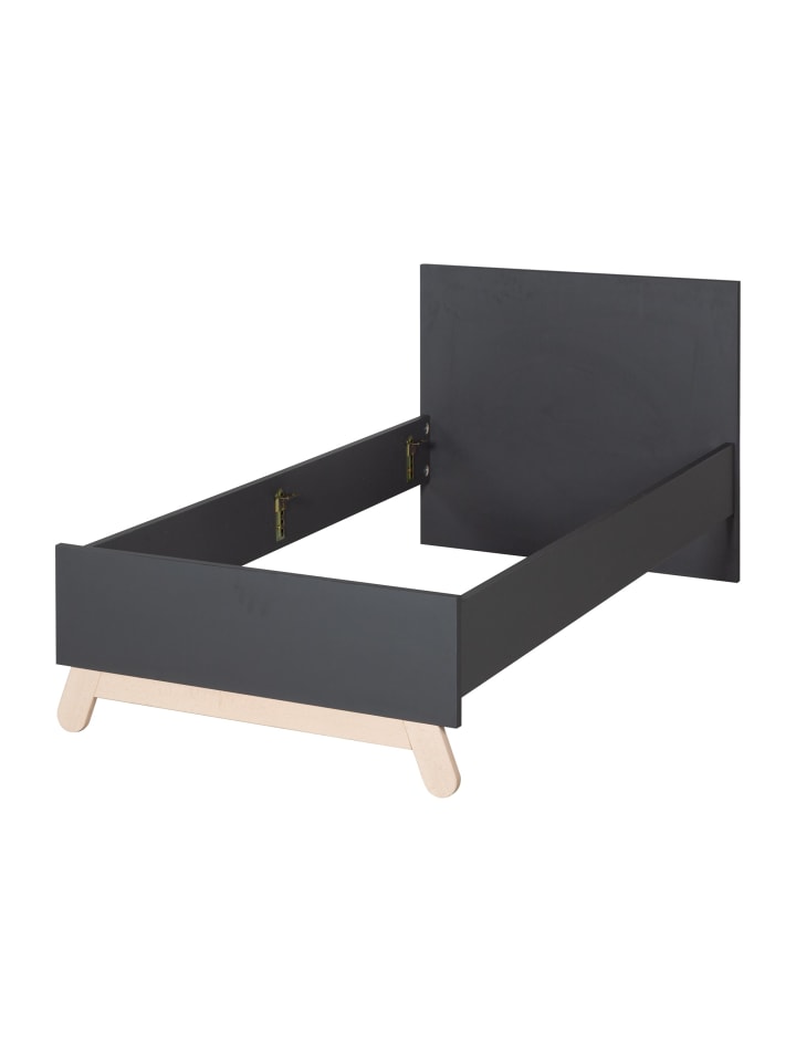 Jugendbett Jara – mit Buchenfüßen aus Echtholz 90 x 200 cm - Anthrazit