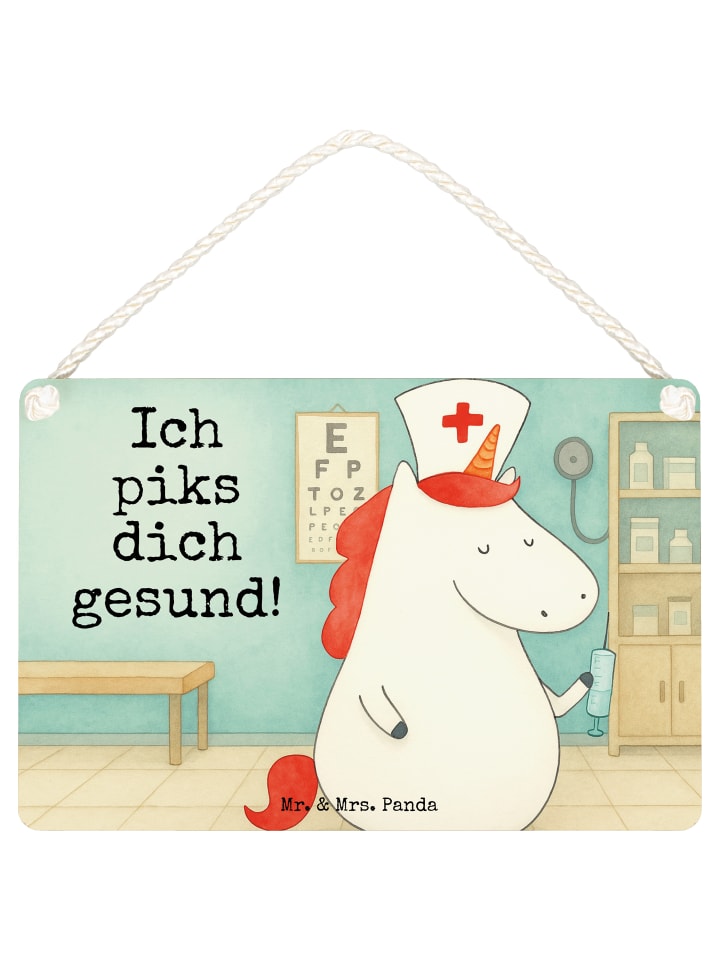 Schild Einhorn Krankenschwester Design mit Spruch in Weiß